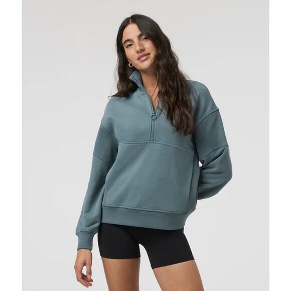 Vuori Sedona Rib Half Zip Sweatshirt Jacket Smoke Blue Size XS - Picture 1 of 9